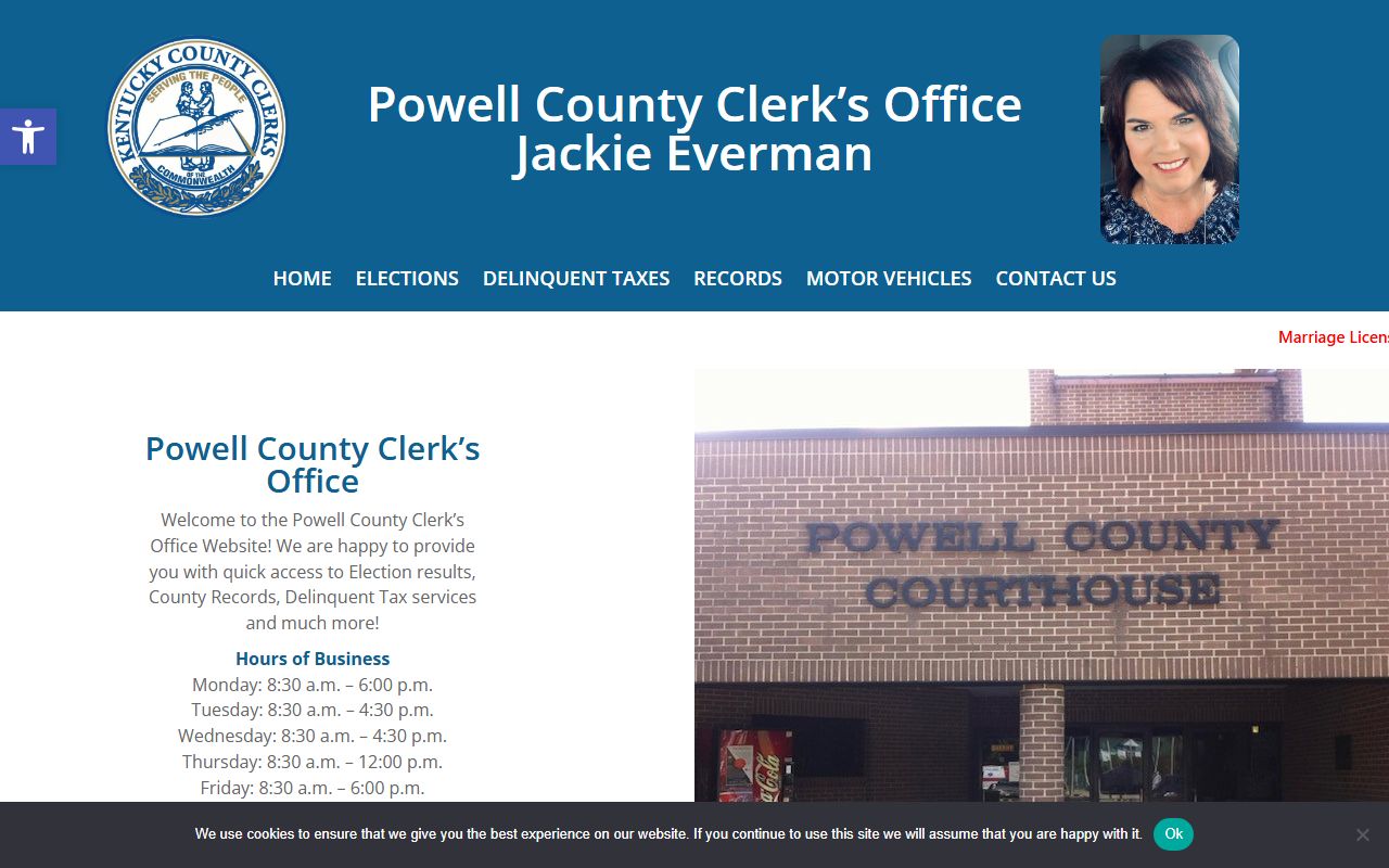 Powell County clerk records website for County Clerk services and recorded instruments