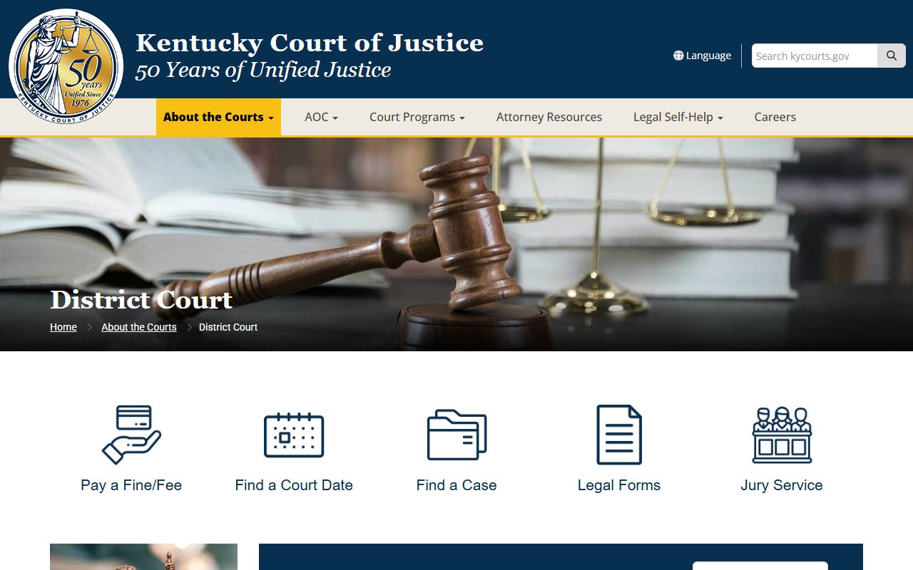 Powell County court records Kentucky District Court case types