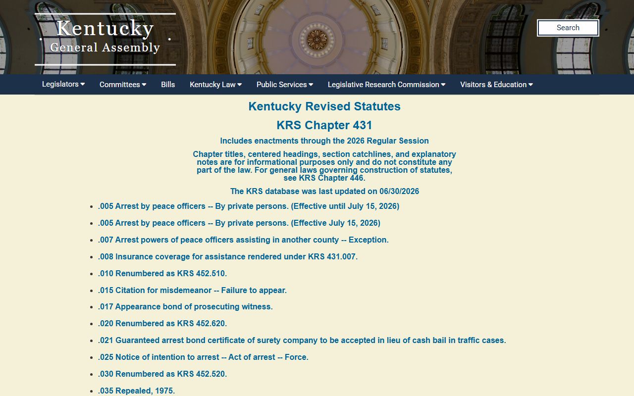 Powell County criminal court records KRS Chapter 431 expungement statutes