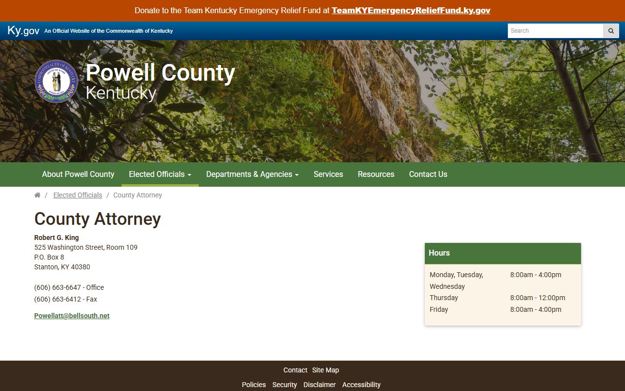 Powell County criminal court records county attorney page