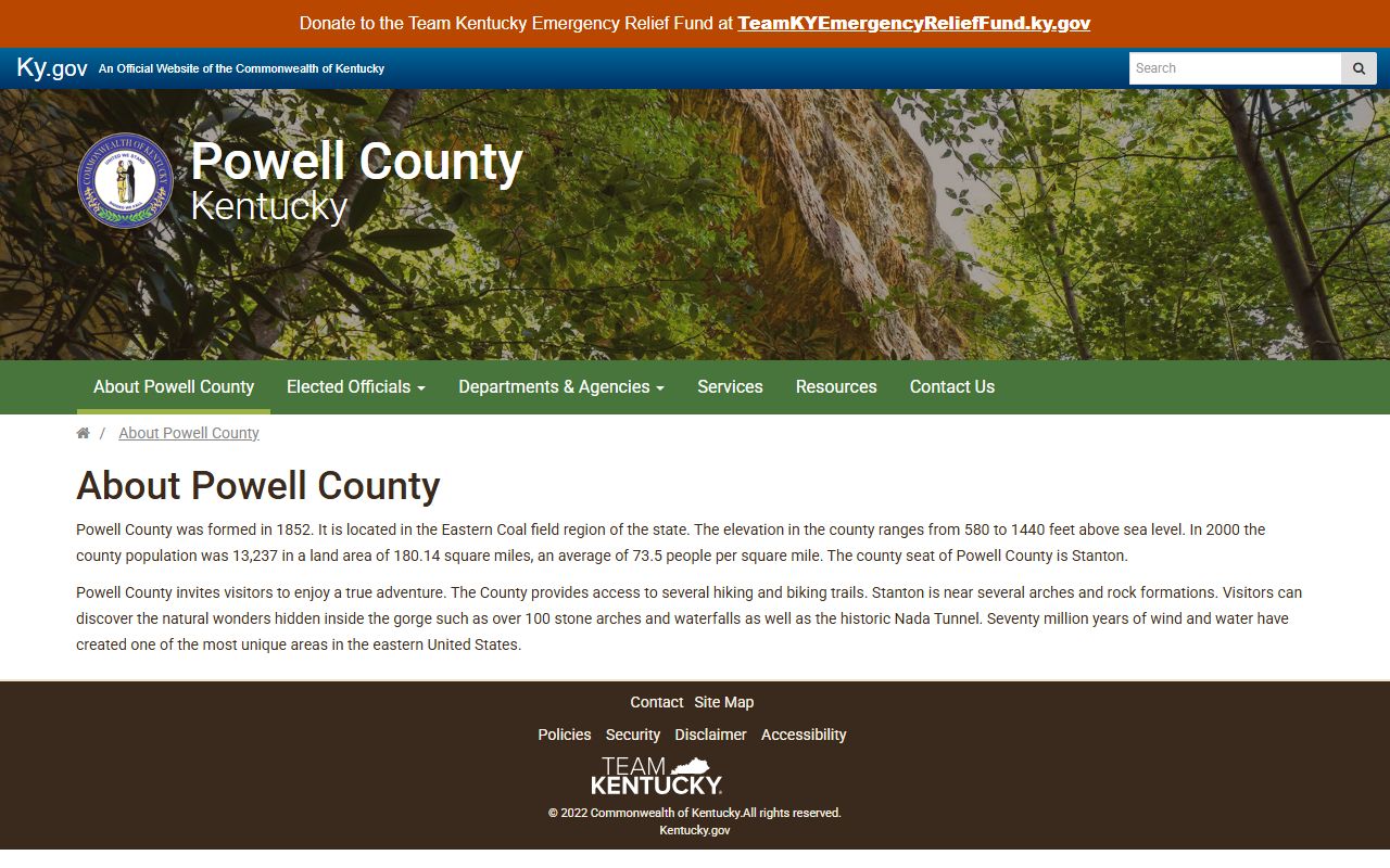 Powell County court records official county about page