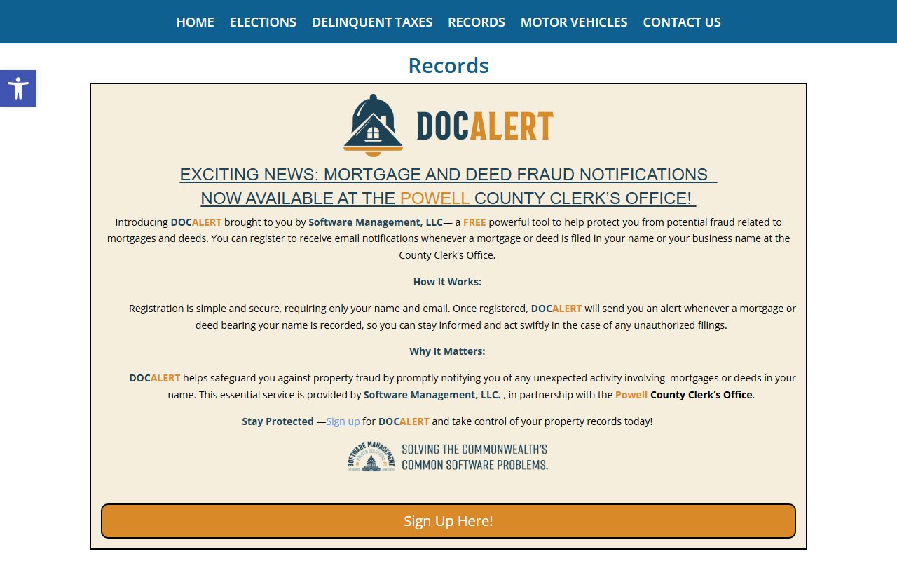 Powell County probate records and County Clerk recorded wills through eCCLIX